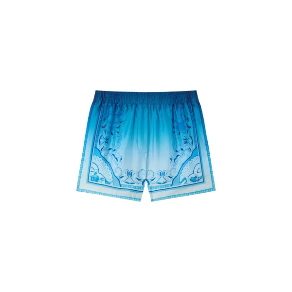 Casablanca Blue Gradient Egyptian Rug Silk Shorts