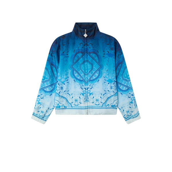 Casablanca Blue Gradient Egyptian Rug Silk Track Jacket