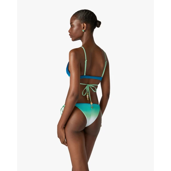 Casablanca Blue & Green Gradient String Beaded Bikini Bottom, view 3