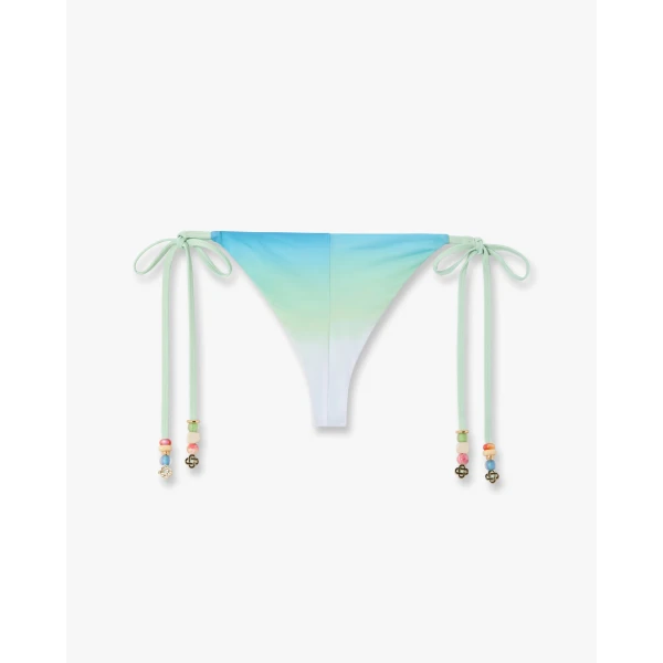 Casablanca Blue & Green Gradient String Beaded Bikini Bottom, view 6
