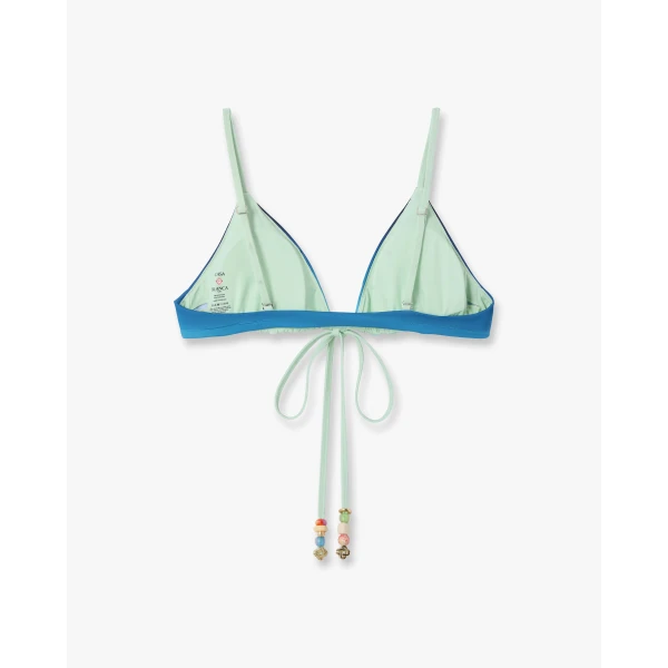 Casablanca Blue & Green Gradient String Beaded Bikini Top, view 6