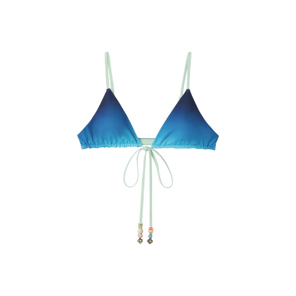 Casablanca Blue & Green Gradient String Beaded Bikini Top