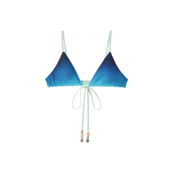Casablanca Blue & Green Gradient String Beaded Bikini Top