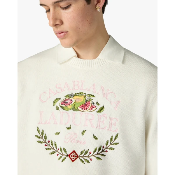 Casablanca Cream Ladurée x Casablanca Crew Neck Jumper Knit, view 5