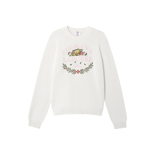 Casablanca Cream Ladurée x Casablanca Crew Neck Jumper Knit