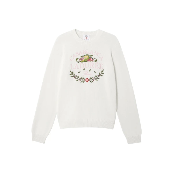 Casablanca Cream Ladurée x Casablanca Crew Neck Jumper Knit