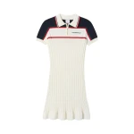 Casablanca Cream & Navy Knit Tennis Polo Mini Dress
