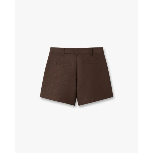 Casablanca Dark Brown Cotton Monogram Shorts, view 6