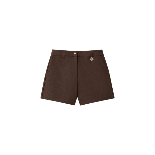 Casablanca Dark Brown Cotton Monogram Shorts