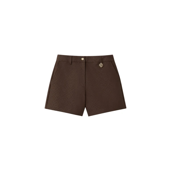 Casablanca Dark Brown Cotton Monogram Shorts