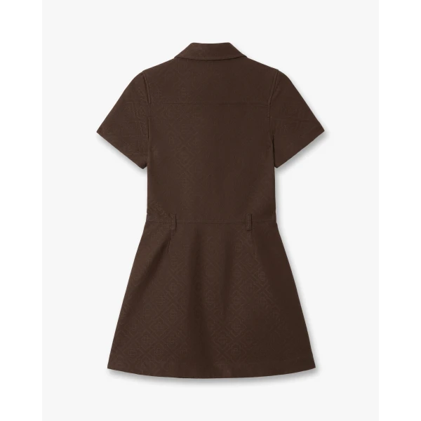 Casablanca Dark Brown Monogram Canvas Midi Dress, view 2