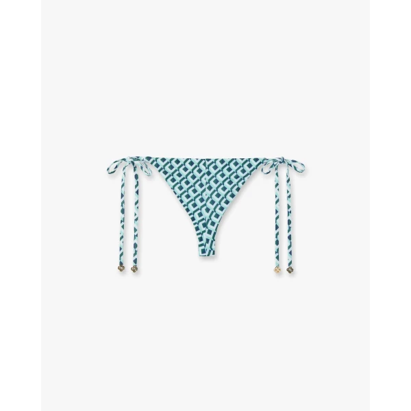 Casablanca Green Cubist CC Monogram String Beaded Bikini Bottom, view 6