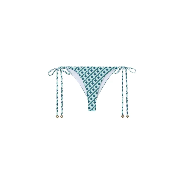 Casablanca Green Cubist CC Monogram String Beaded Bikini Bottom