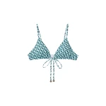 Casablanca Green Cubist CC Monogram String Bikini Top