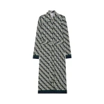 Casablanca Green & Navy Check Jersey Monogram Midi Dress