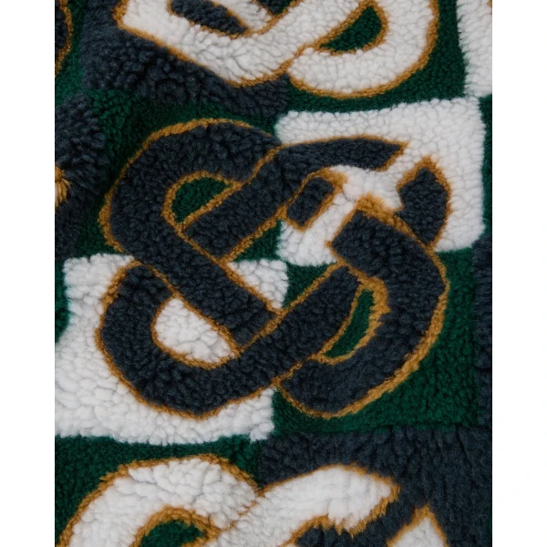 Casablanca Green & Navy Check Monogram Fleece Jacket, view 6