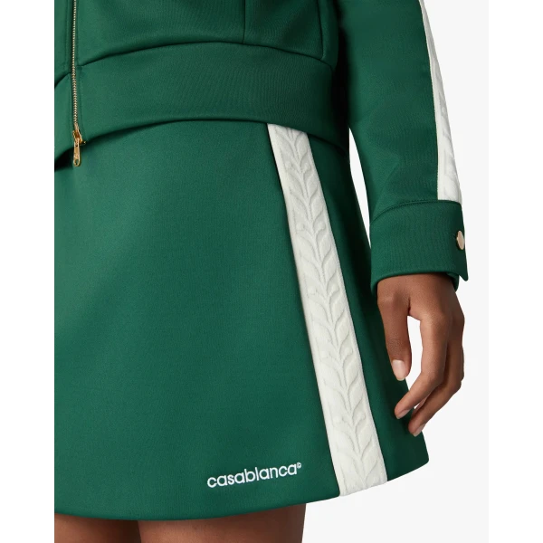 Casablanca Green Scuba Mini Skirt, view 5
