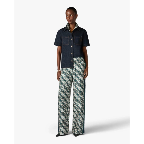 Casablanca Indigo Raw Denim Short Sleeve Shirt, view 2