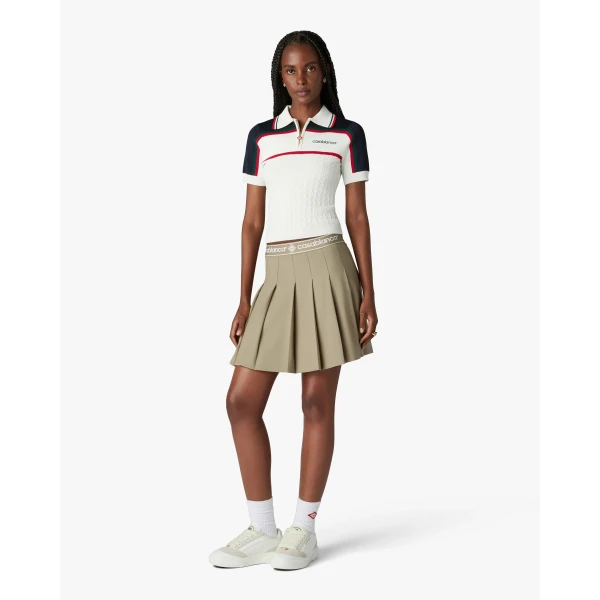Casablanca Light Brown Pleated Mini Skirt, view 2