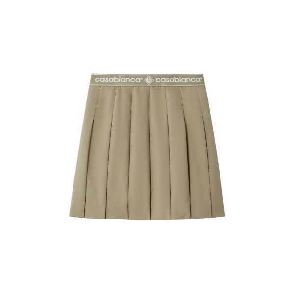 Casablanca Light Brown Pleated Mini Skirt