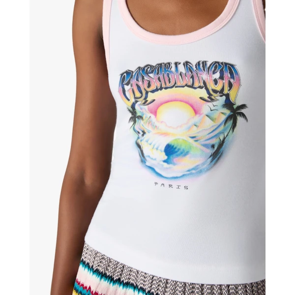 Casablanca Multicolour Airspray Printed Tank Top, view 5