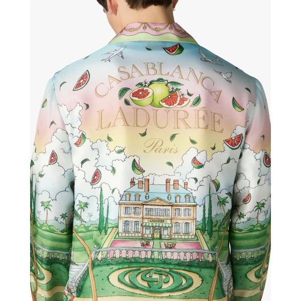 Casablanca Multicolour Ladurée x Casablanca Long Sleeve Silk Shirt, view 5