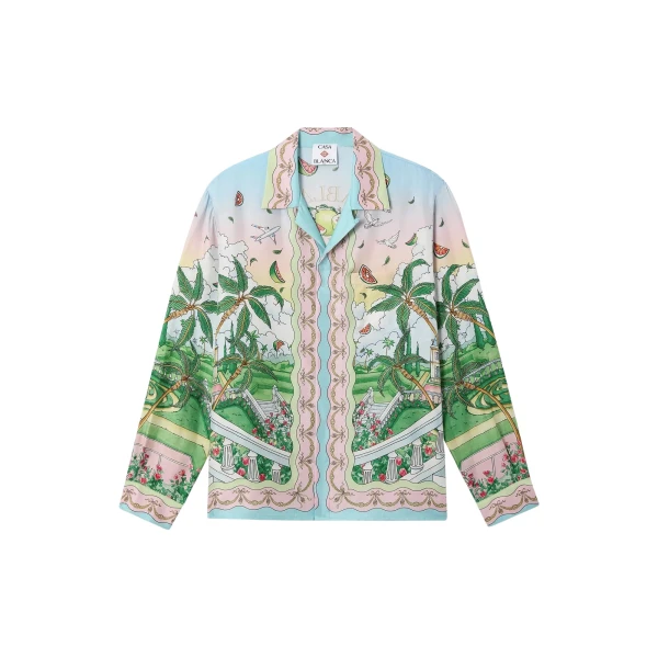 Casablanca Multicolour Ladurée x Casablanca Long Sleeve Silk Shirt