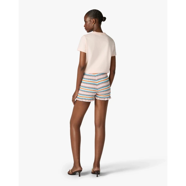 Casablanca Multicolour Striped Shirred Shorts, view 3