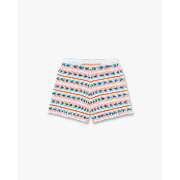 Casablanca Multicolour Striped Shirred Shorts, view 6