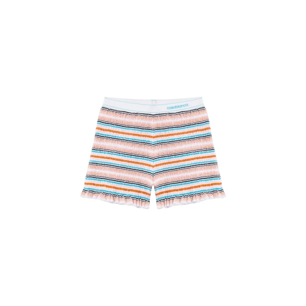 Multicolour Striped Shirred Shorts