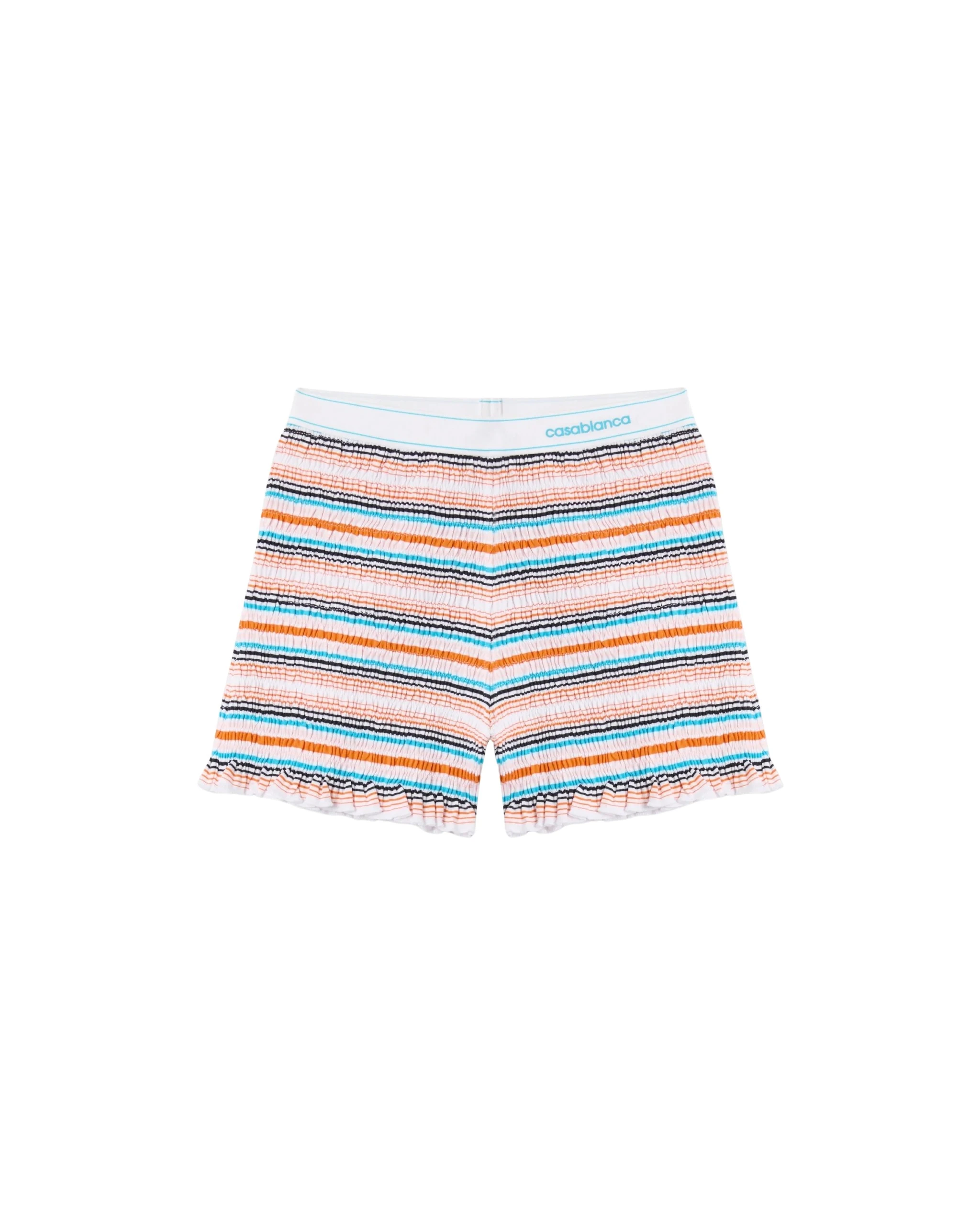 Multicolour Striped Shirred Shorts