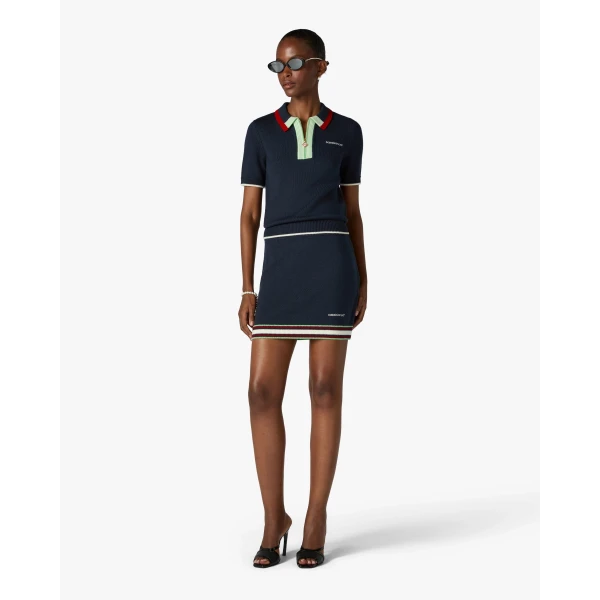 Casablanca Navy Merino Mini Skirt, view 2