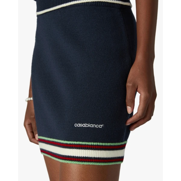 Casablanca Navy Merino Mini Skirt, view 5