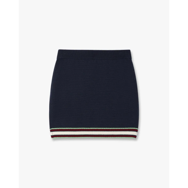Casablanca Navy Merino Mini Skirt, view 6