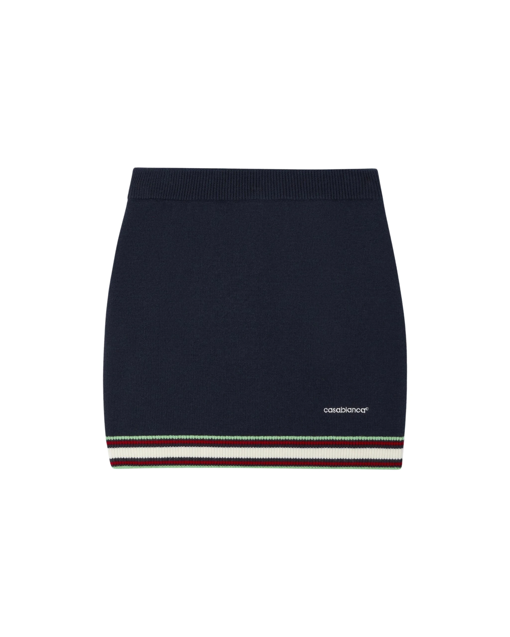 Navy Merino Mini Skirt