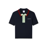 Casablanca Navy Merino Short Sleeve Polo Shirt
