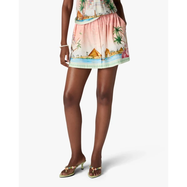 Casablanca Pink Ethereal Cotton Mini Skirt, view 4
