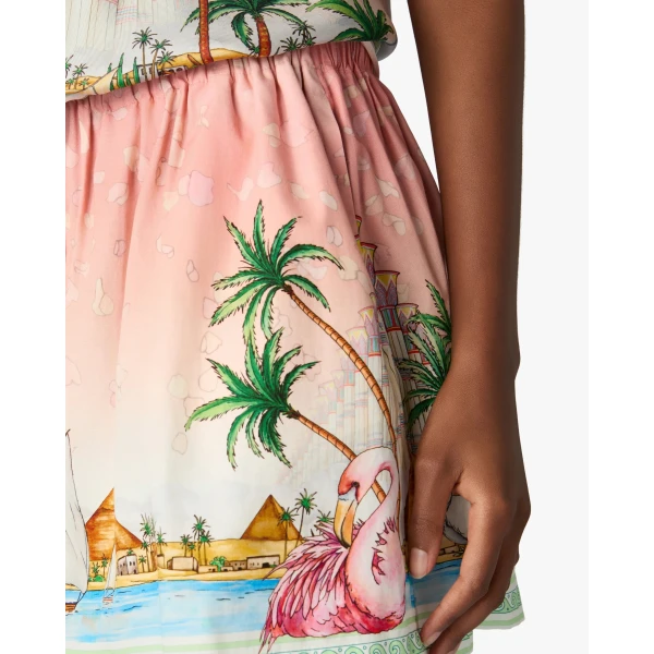 Casablanca Pink Ethereal Cotton Mini Skirt, view 5