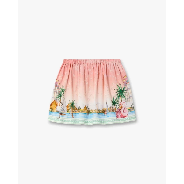 Casablanca Pink Ethereal Cotton Mini Skirt, view 6