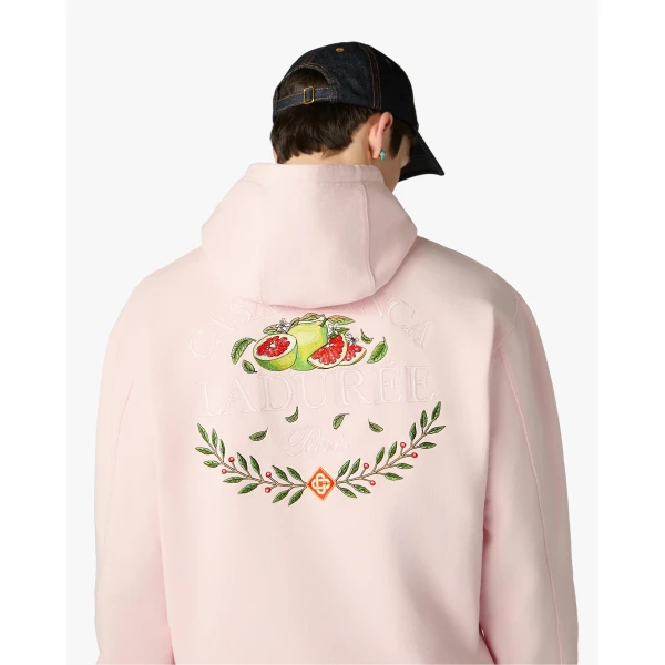 Casablanca Pink Ladurée x Casablanca Embroidered Hooded Sweatshirt, view 4