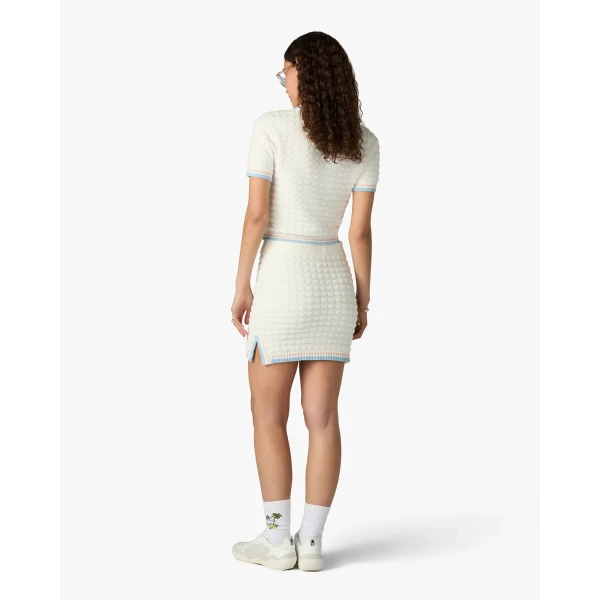 Casablanca White Boucle Tennis Mini Skirt, view 3
