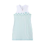 Casablanca White Floral Stripe Sporty Tennis Mini Dress