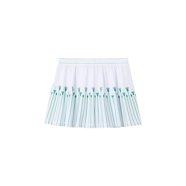 Casablanca White Floral Stripe Sporty Tennis Mini Skirt
