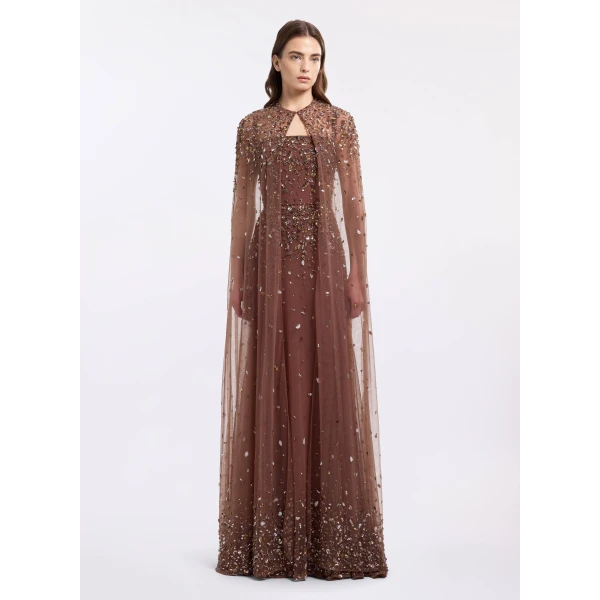 Elie Saab Bead Embroidered Cape, view 2
