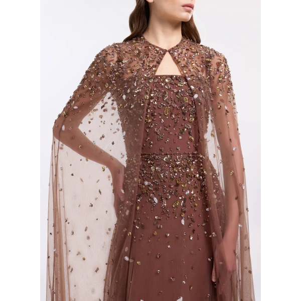 Elie Saab Bead Embroidered Cape, view 4