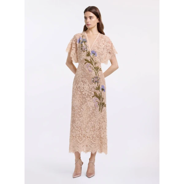 Elie Saab Bead Embroidered Lace Dress, view 2