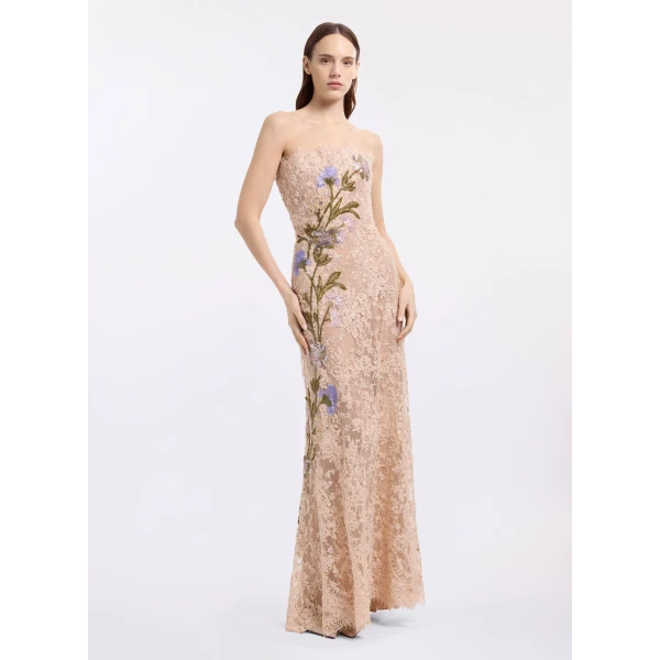 Elie Saab Bead Embroidered Lace Dress, view 2