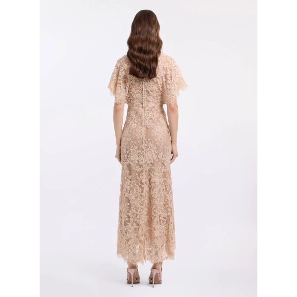 Elie Saab Bead Embroidered Lace Dress, view 3