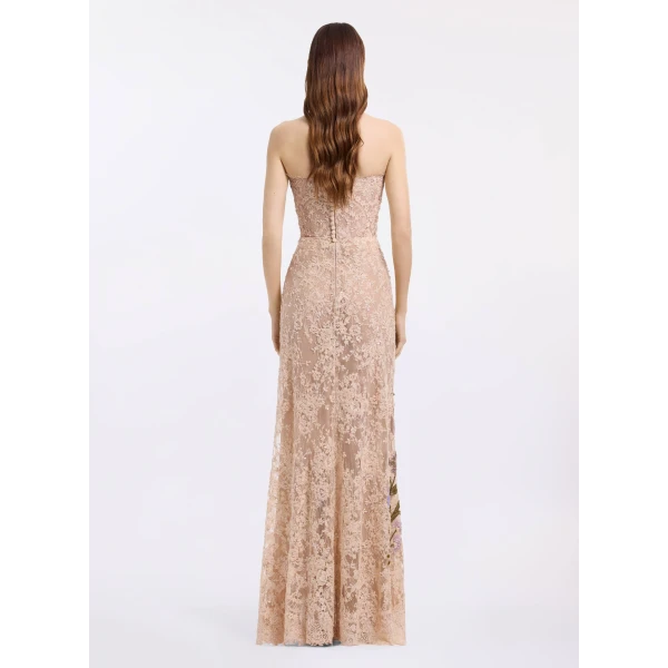Elie Saab Bead Embroidered Lace Dress, view 3