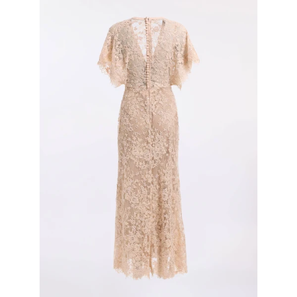 Elie Saab Bead Embroidered Lace Dress, view 5